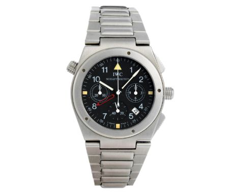 IWC Ingenieur Chronograph in StahlDurchmesser: 34 mm.1990er-Jahre.Chronograph von IWC „Ingenieur“ in einem verschraubten Stah