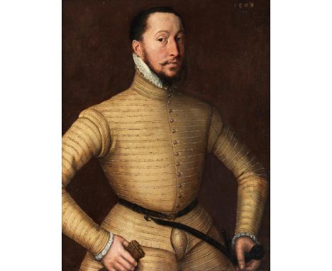 Antonio Moro, 1519 – 1575, zug.BILDNIS EINES ADELIGEN HERRNÖl auf Holz.62,5 x 51 cm.Das Gemälde ist gelistet im RKD Bildarchi