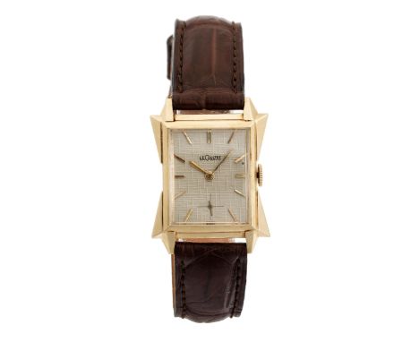 Rechteckige LECOULTRE in Gold28 x 22 mm. 14 kt Gelbgold.1949.Rechteckige LeCoultre in einem ausgefallenen 14-karätigen Goldge