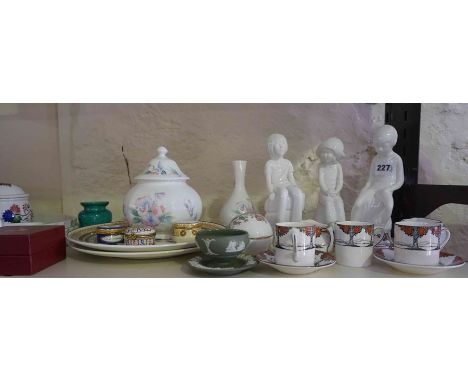 Quantity of Porcelain, To include Spode figures of Simon, Michael and Joanna, Part Crown Ducal Coffee set, two Mary Gregory s