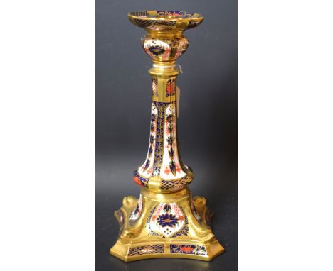 A Royal Crown Derby 1128 Imari Castleton candlestick, printed marks, second quality 