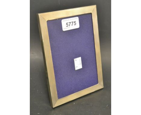 A silver and oak Millennium hallmarked rectangular photograph frame, engine turned decoration 