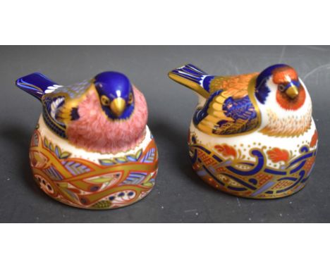 A Royal Crown Derby model, Goldfinch Nesting, first quality; another, Bullfinch Nesting, first quality (2)