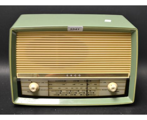 A Vintage EKCO  valve radio, model 1113, in mint green