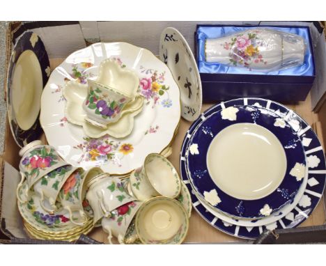 Ceramics - A set of eight Royal Albert Covent Garden Fruit Series cups and saucers;  a Royal Crown Derby Posies Jasmine vase 