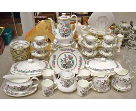 A comprehensive Indian Tree pattern dinner, tea and coffee service comprising service tureens, dinner plates, salad plates, t