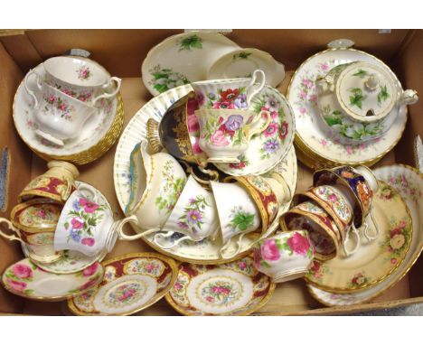 Ceramics - Royal Albert Flowers of the month dinner plates; cups and saucers similar; other Royal Albert; a Victoria Rose par