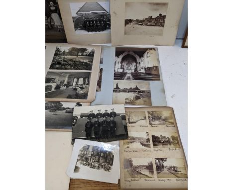A large collection of vintage photographs and letters to include examples of houses, river scenes, churches mostly from the S