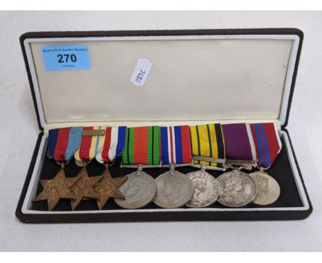 A WWII eight campaign medal group with Africa Star having North Africa 1942-3 bar, and France and Germany Star, and additiona