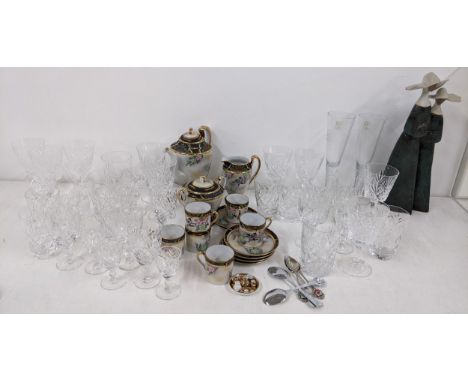 A mixed lot to include a figural Lladro group of two nuns, glassware, a Japanese tea service and cutleryLocation: A2FIf there