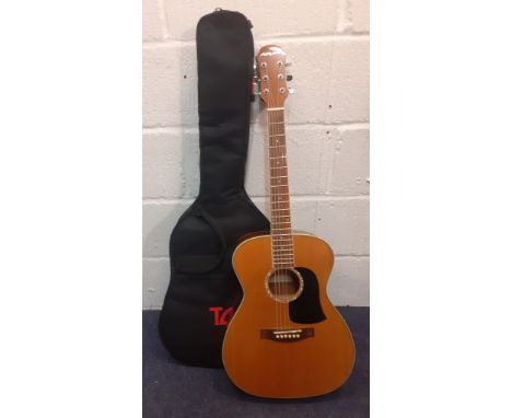 An Aria ¾ size 6-string guitar, model no:AF-20 ¾ N, serial no:6100800049 together with a TGI padded case. Location:RWF 
