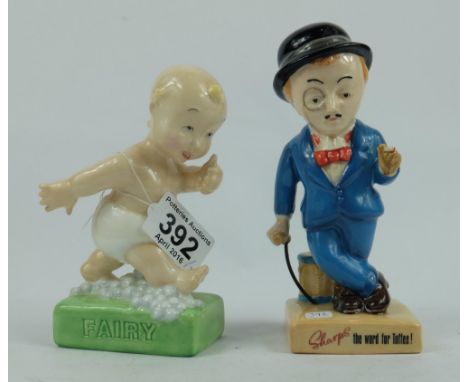 Royal Doulton advertising figures The Fairy Baby MCL18 (stick missing) and Sir Kreemy Knut AC3  both for the Millennium Colle