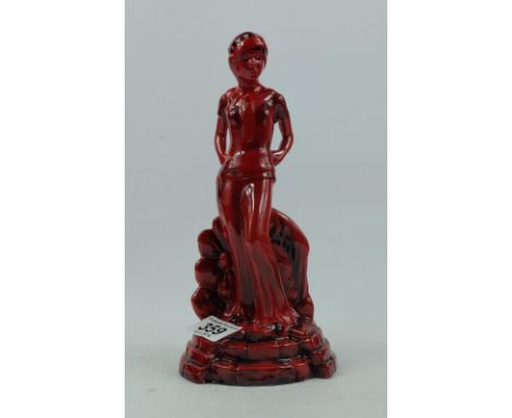 Peggy Davies Ruby Fusion figure of an Art Deco Lady signed on base