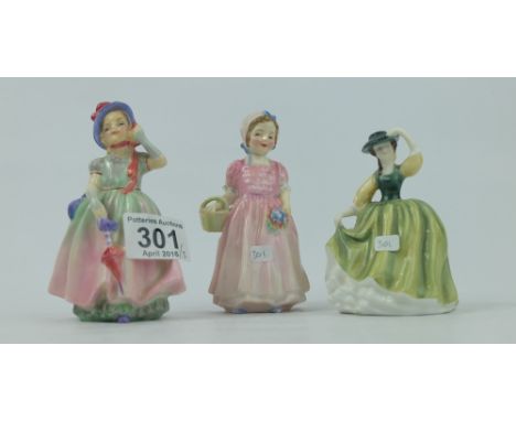 Royal Doulton small figures Tinkerbell HN1677, Babie and Buttercup HN3268 (3)