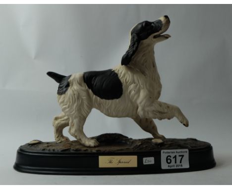 Beswick Spaniel on ceramic base 2980 in black and white colourway