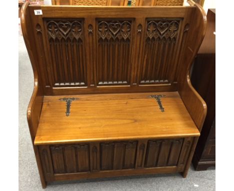 Light Oak monks bench in the priory style 
