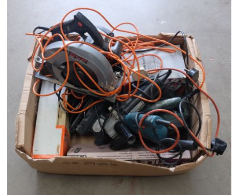 A collection of used power tools to include saws, plainer's, drills etc (7)