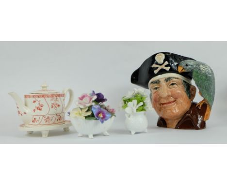 A collection of mixed items to include Royal Doulton large character jug Long John Silver D6335, early Minton Kent pattern te