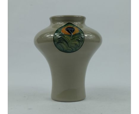 Moorcroft vase with Peacock feather roundel's height 13cm