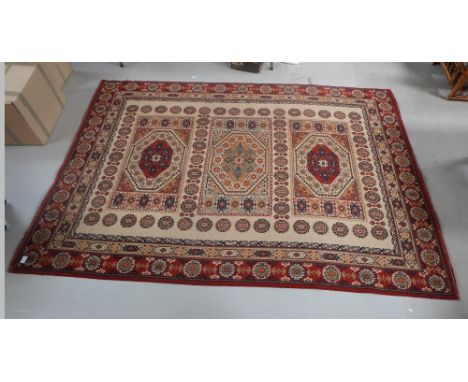 Large red living room carpet rug 2.8m x 2.0m