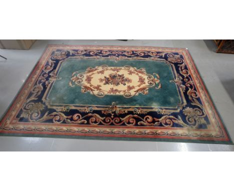 Large blue living room carpet rug 2.85m x 2.0m