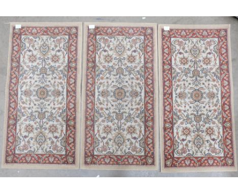 Three small porch carpet rugs 117cm  X 59cm(3)