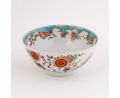 A Worcester bowl, painted with the Two Quail pattern, circa 1765, 18.5cm diameter Condition Report: No marks. No damage or re