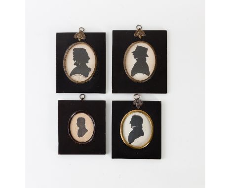 Charles/Four Portrait Silhouettes:/Elizabeth Von Whildon, bust length, signed; An Oxford Don, dated 1824; Charles B Shoemaker