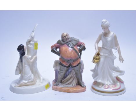 Three Royal Douton figurines: The Magpie Ring 2978; and Queen of the Dawn 2437, both from the Enchantment collection; togethe