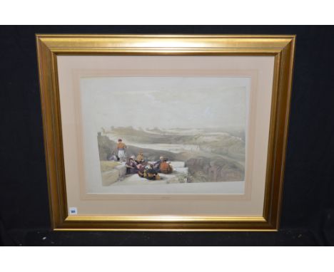 A colour lithograph, by David Roberts - 'Askalon', signed and inscribed lithograph 1839.