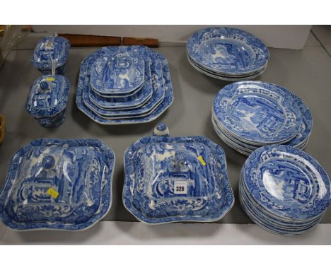 Copeland Spode Italian pattern ceramics, to include: tureens, plates, bowls, and meat plates.