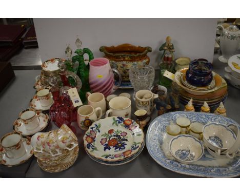 Ceramics and glassware, to include: a 19th century Masons ironstone plate; a Sutherland china part tea service; commemorative