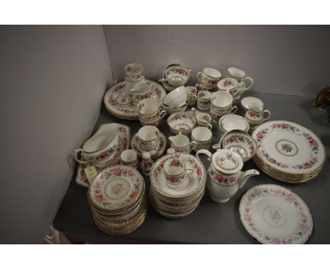 A Grafton china "Malvern" pattern part tea and dinner service, to include: hot water jug, cream jug, tea and coffee cups and 
