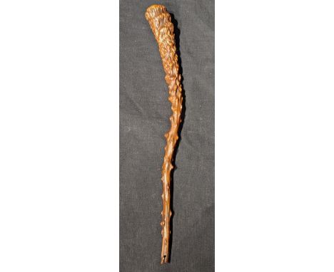 An Irish Shillelagh Blackthorn Stick, Clubor or Cudgel (Thonged Willow), L.47cm