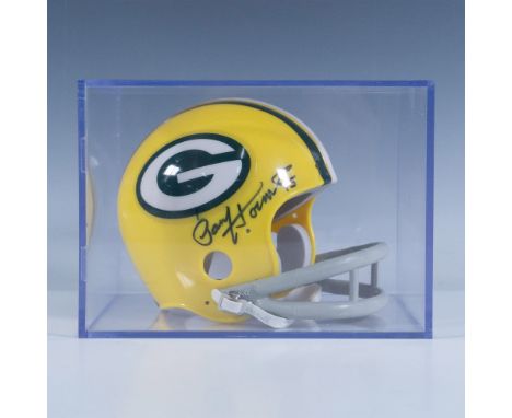 Riddell miniature autographed by The Golden Boy in black sharpie. Tri-Star Productions, INC. Certificate of Authenticity incl