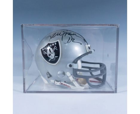 Riddell miniature autographed by the former quarterback in black sharpie. T. Wall Collectibles Certificate of Authenticity in