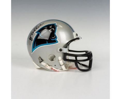 A Panthers' collector's mini helmet from Riddell authenticated by Clubhouse Cards and Sports Memorabilia and J and M Stern. C