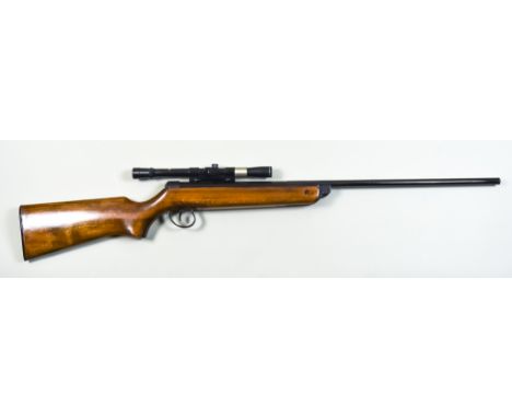 A .177 Calibre Air Rifle by BSA, Model Meteor, (mark V), 18ins blackened barrel and action, break action, fitted with BSA 4 x