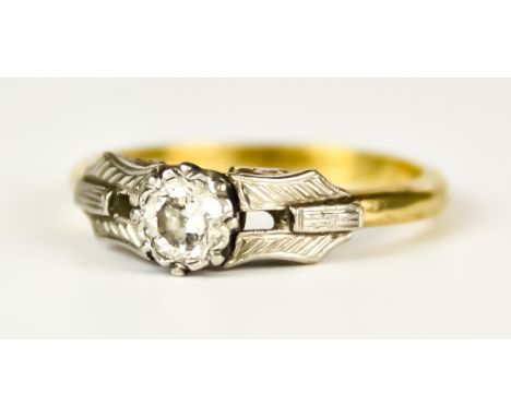 An 18ct Gold Solitaire Diamond Ring, set with a centre solitaire diamond, approximately .33ct, size N, gross weight 3.1g