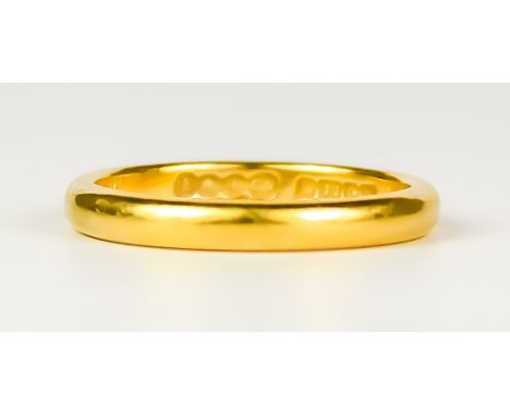 A 22ct Gold Wedding Band, Modern, size M, gross weight 3.7g