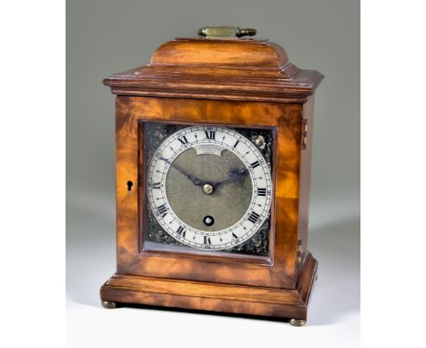 A 20th Century Walnut Cased Mantel Timepiece of Late 17th Century Design, retailed by The Goldsmiths and Silversmiths Company