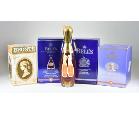 Eleven Bottles of Assorted Spirits, comprising - eight boxed commemorative bottles of Bells Scotch Whisky, one bottle of Beam