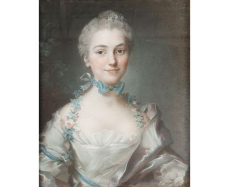 Léon GLAIN (vers 1749-1778) “Portrait de jeune femme” Pastel Signé à droite et daté H : 54 ; L : 45 cm Expert : Cabinet Turqu