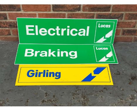         Summary:Lucas Plastic Electrical, Braking and Girling Signs (3) 