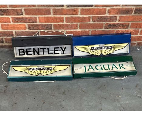         Summary:Bentley, Aston Martin and Jaguar Made Light Boxes 52 x 19cm 