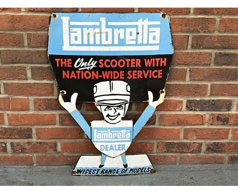         Summary:Lambretta Dealer Enamel Sign 54 x 77cm 