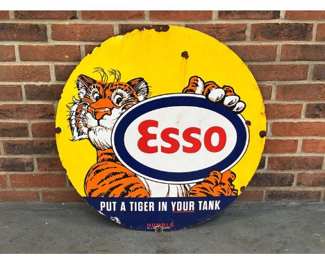         Summary:Esso "Put A Tiger In Your Tank" Circular Sign 77cm Dia 