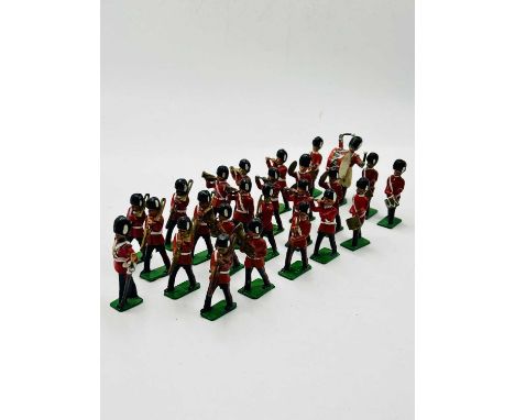 Crescent Toys - Foot Guards Band, 1950's Issue, comprising: Band Master with Baton &amp; 24 x Musicians Playing Various Instr