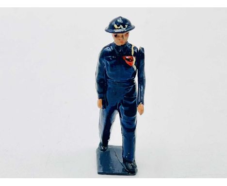 Britains - From Set 1914 - ARP Wardens [1940 version], now comprising: Warden - Marching Empty Handed. Depicted in Dark Blue 