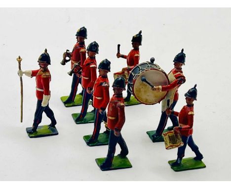 Britains - Set 30 - Drums and Bugles of the Line - 1920 version, comprising: Marching Drum Major, Bass Drummer, 2 x Side Drum